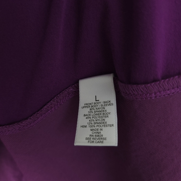 LOGO by Lori Goldstein Asher Knit Top w/ Burnout Velvet Purple Size L - Picture 9 of 10